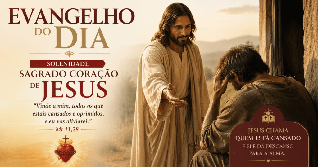 Jesus chama quem está cansado no Evangelho do dia