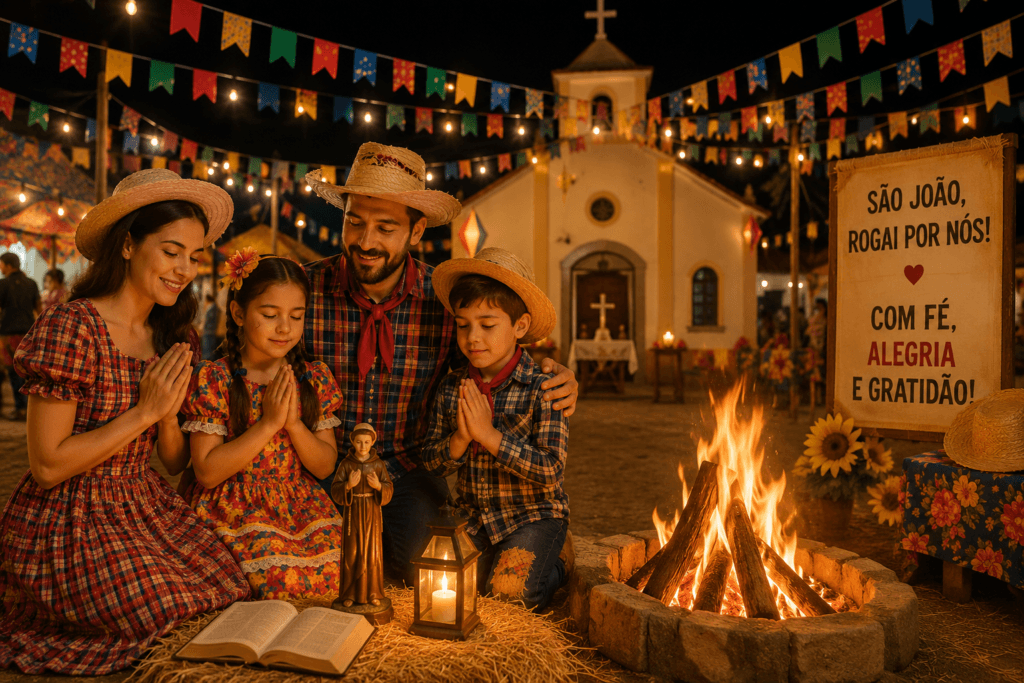 Festa junina vivida com fé em honra a São João Batista