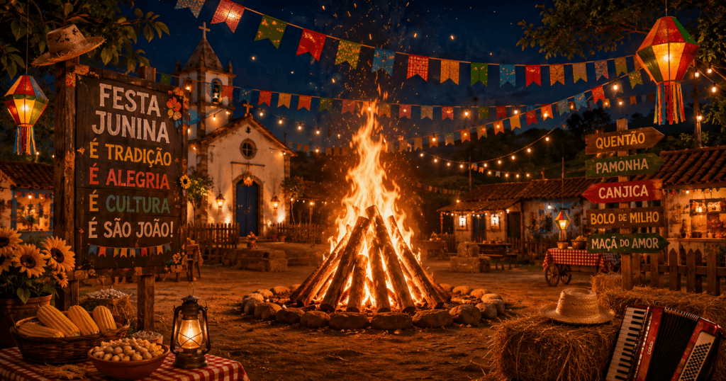 A fogueira da festa de São João Batista no Brasil