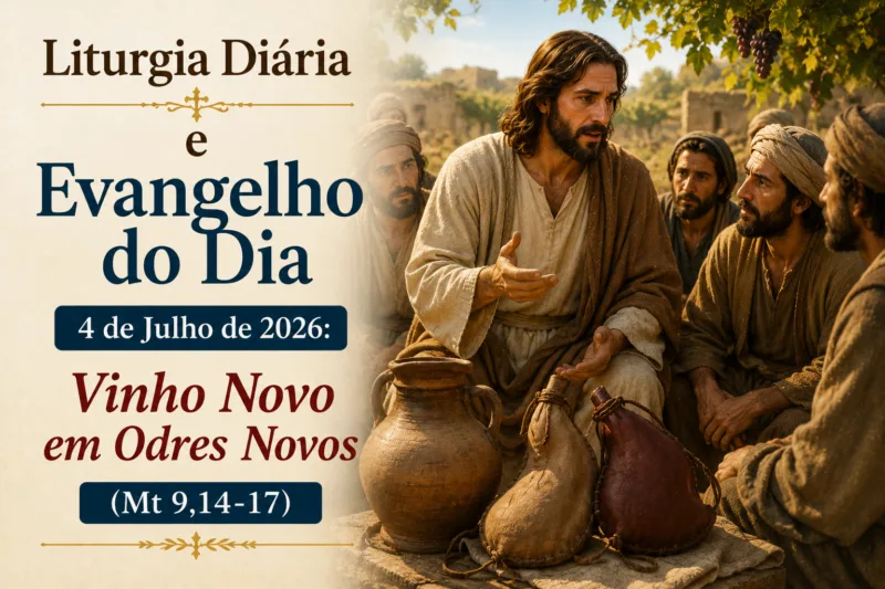Liturgia Diária e Evangelho do Dia 4 de Julho de 2026: Vinho Novo em Odres Novos (Mt 9,14-17)