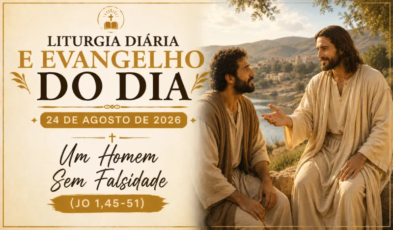 Liturgia Diária e Evangelho do Dia 24 de Agosto de 2026: Um Homem Sem Falsidade (Jo 1,45-51)
