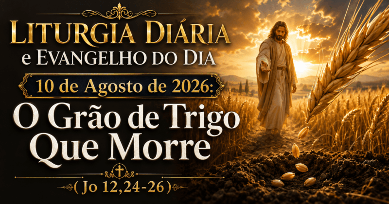Liturgia Diária e Evangelho do Dia 10 de Agosto de 2026: O Grão de Trigo Que Morre (Jo 12,24-26)
