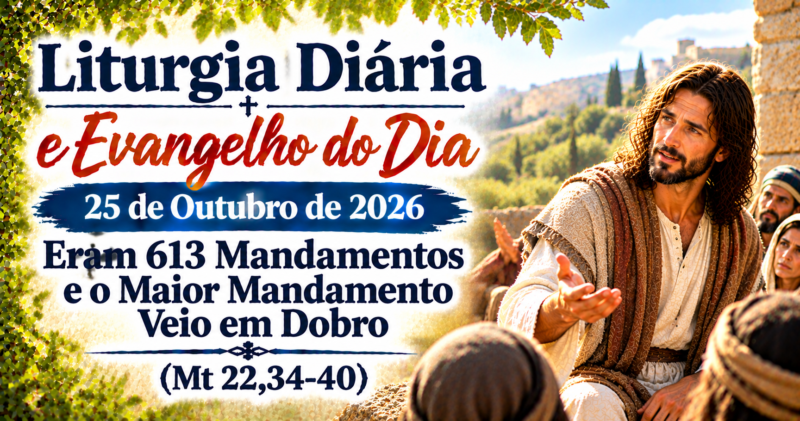 O Maior Mandamento: Evangelho do Dia 25 de Outubro